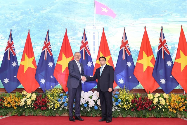 Thủ tướng Chính phủ Phạm Minh Chính chủ trì lễ đón trọng thể Thủ tướng Australia Anthony Albanese thăm chính thức Việt Nam từ ngày 3-4/6/2023 - Ảnh: VGP