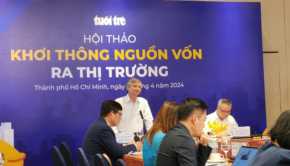 Hội thảo Khơi thông vốn ra thị trường do báo Tuổi trẻ tổ chức chiều ngày 5/4 tại TP. Hồ Chí Minh. Ảnh: HC