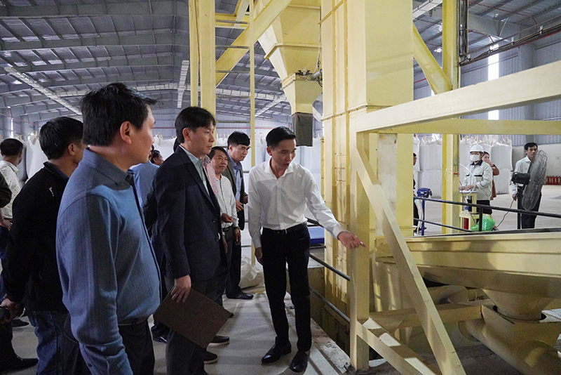 Mô hình trình diễn kỹ thuật sản xuất viên nén gỗ tại Công ty Cổ phần Dũng Nguyệt Anh Quảng Bình.