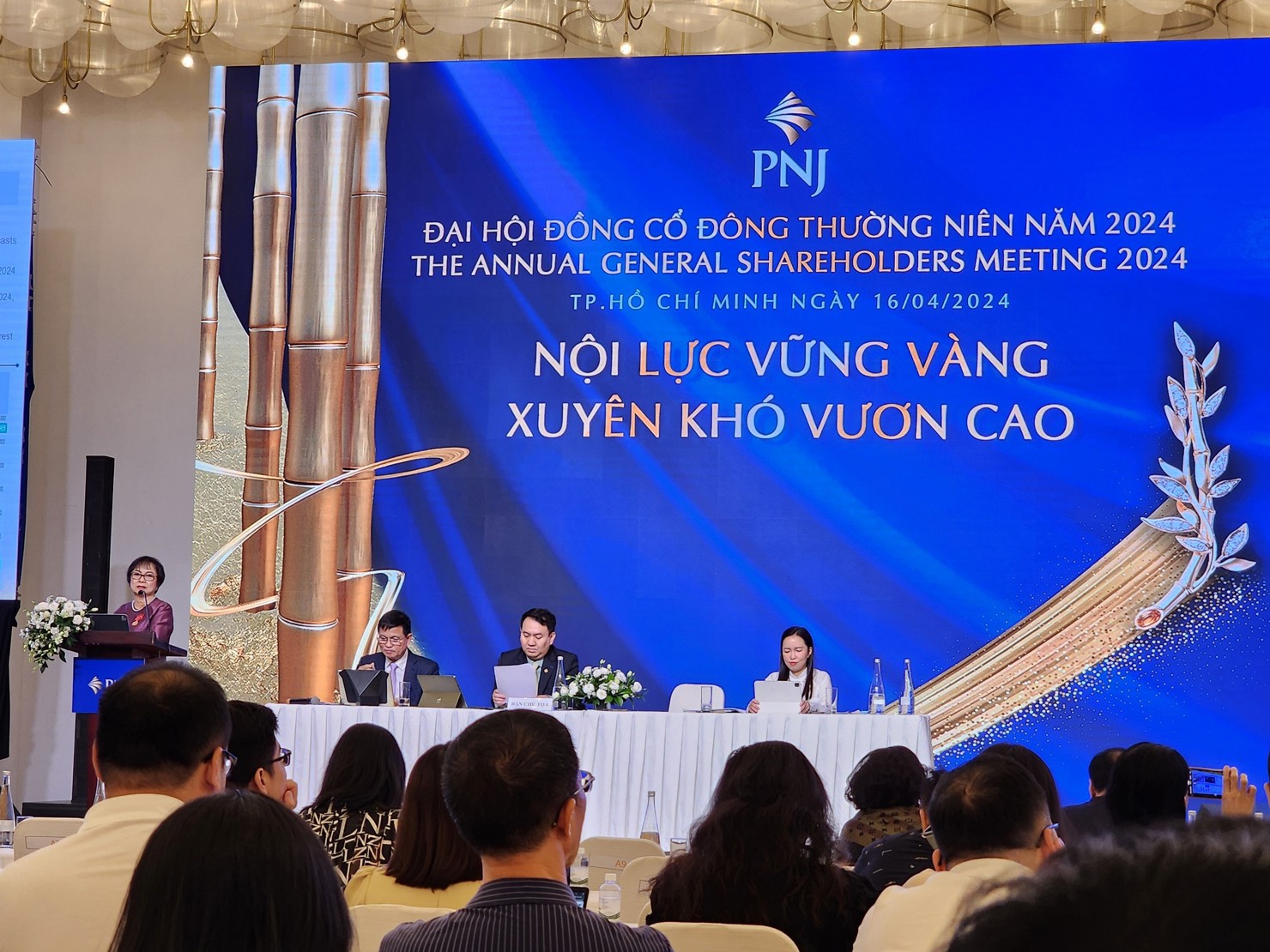 Đại hội đồng cổ đông thường niên 2024 của PNJ vừa tổ chức ngày 16/4 tại TP. Hồ Chí Minh. Ảnh: Huyền Châm