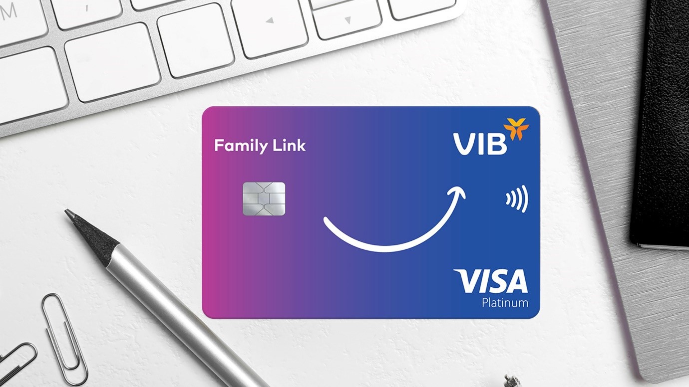 Thẻ VIB Family Link là dòng thẻ tín dụng đầu tiên tại Việt Nam được thiết kế dành riêng cho gia đình. Ảnh: VIB