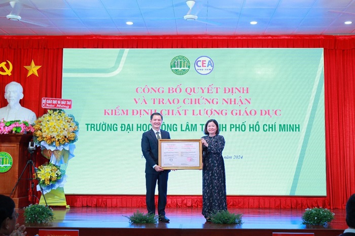 Trường Đại học Nông Lâm TP. Hồ Chí Minh nhận Chứng nhận kiểm định chất lượng cơ sở giáo dục chu kỳ 2 - năm 2024.