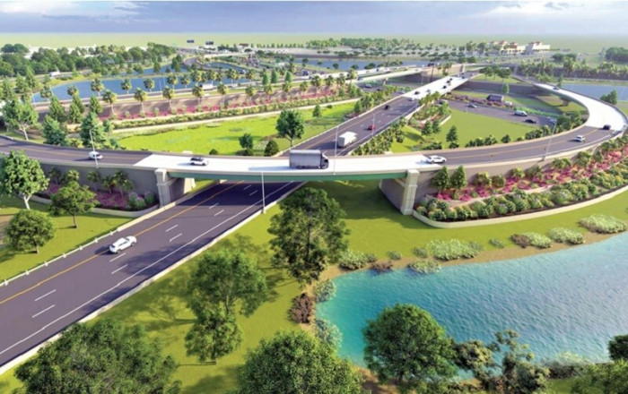 Phối cảnh một nút giao trên cao tốc Biên Hoà - Vũng Tàu. Ảnh: BGTVT