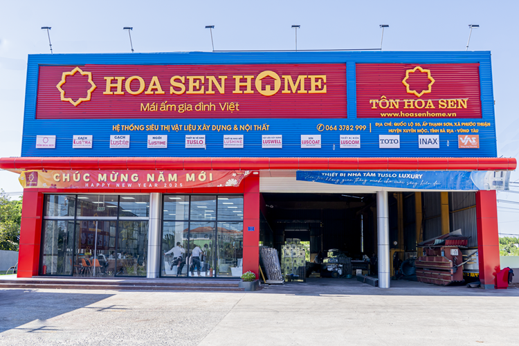 Hệ thống siêu thị vật liệu xây dựng và nội thất Hoa Sen Home với hơn 400 cửa hàng tại 63 tỉnh thành.