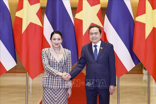 Chủ tịch Quốc hội Trần Thanh Mẫn hội kiến Thủ tướng Thái Lan Paetongtarn Shinawatra - Ảnh: TTXVN