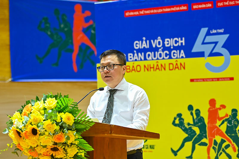 Đồng chí Lê Quốc Minh – Tổng Biên tập Báo Nhân Dân, Trưởng Ban Chỉ đạo Giải phát biểu khai mạc