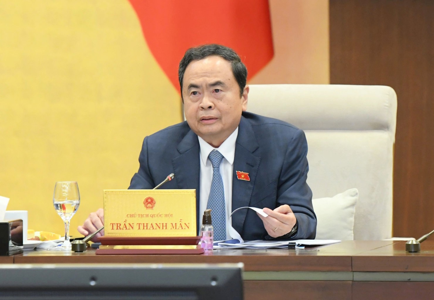 Chủ tịch Quốc hội Trần Thanh Mẫn phát biểu. Ảnh: Lâm Hiển