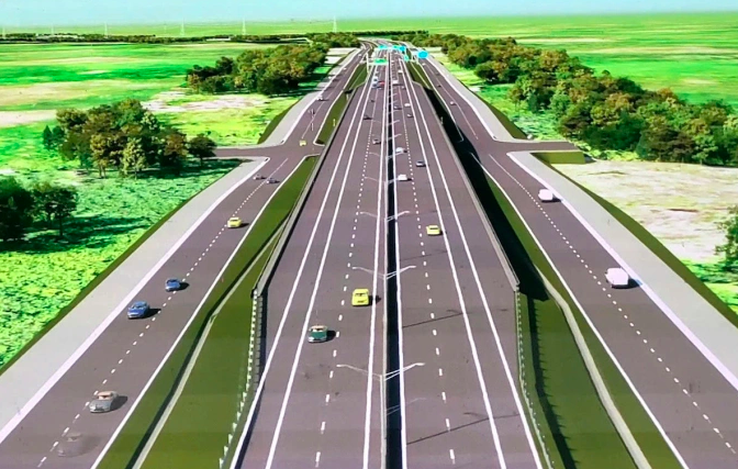 Phối cảnh cao tốc TP. Hồ Chí Minh - Thủ Dầu Một - Chơn Thành đoạn đi qua tỉnh Bình Phước. Ảnh: Chủ đầu tư