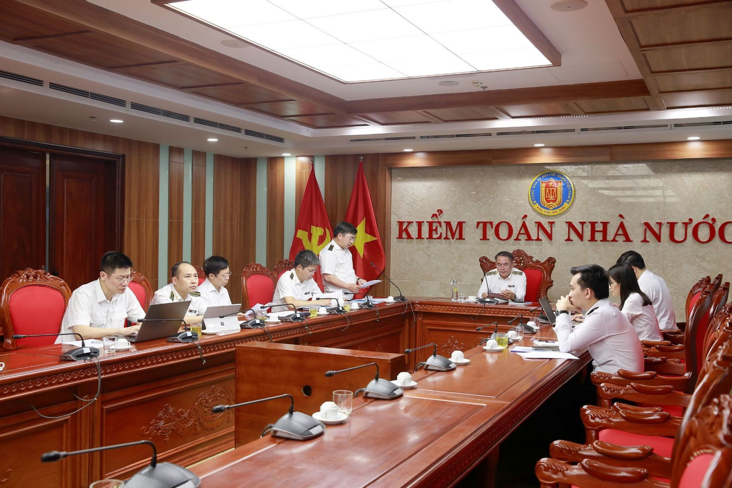 Toàn cảnh Hội nghị tại điểm cầu trụ sở KTNN.