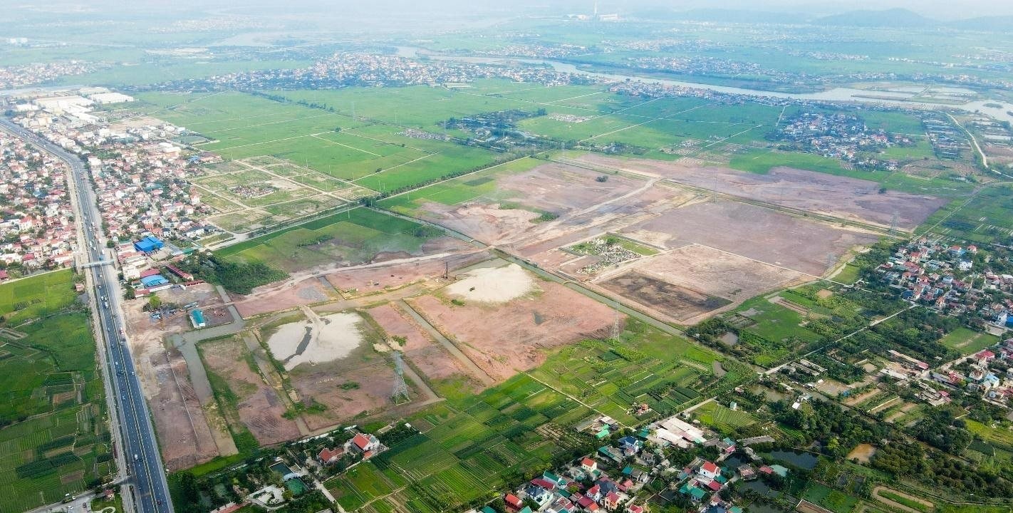 Công trường thi công dự án khu công nghiệp Kim Thành.