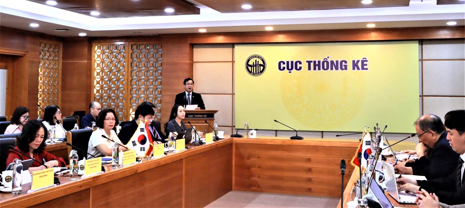 Phó Cục trưởng Cục Thống kê Nguyễn Trung Tiến phát biểu khai mạc Lễ khởi động Dự án