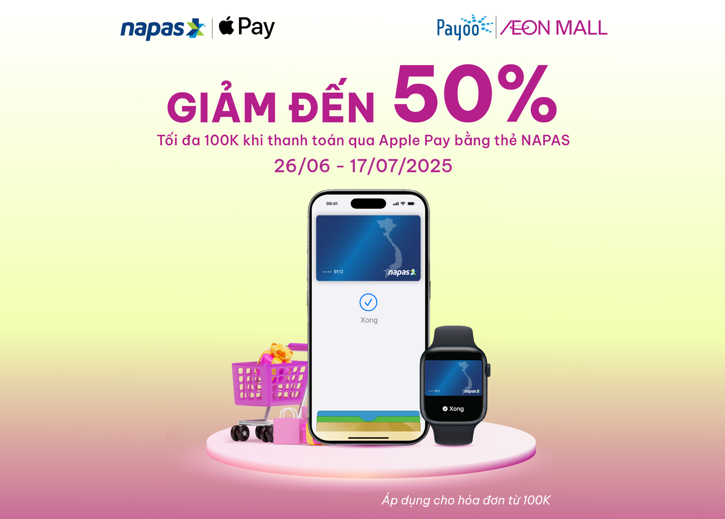 Hoàn tiền 50% khi thanh toán qua Apple Pay