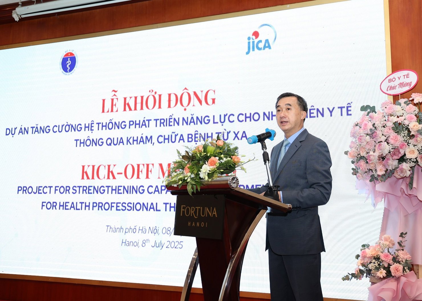 GS.TS. Trần Văn Thuấn - Thứ trưởng Bộ Y tế, Chủ tịch Hội đồng Y khoa Quốc gia phát biểu tại Lễ khởi động dự án.