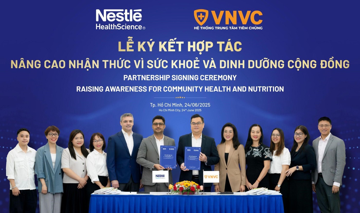 Lễ ký kết hợp tác chiến lược giữa Hệ thống Tiêm chủng VNVC và Nestlé Health Science, thuộc Tập đoàn Nestlé toàn cầu