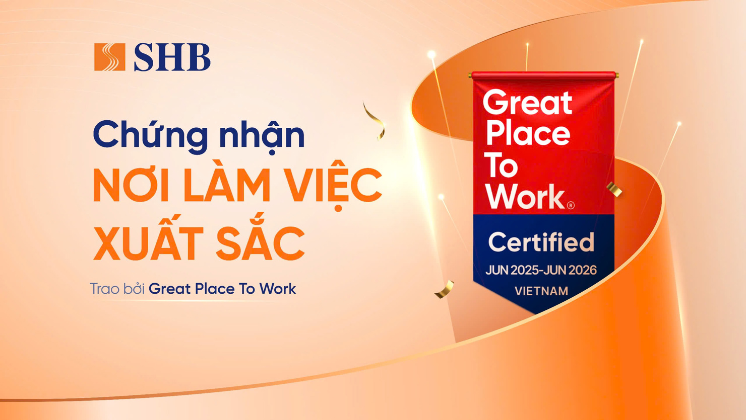 SHB được chứng nhận là “Nơi làm việc xuất sắc”