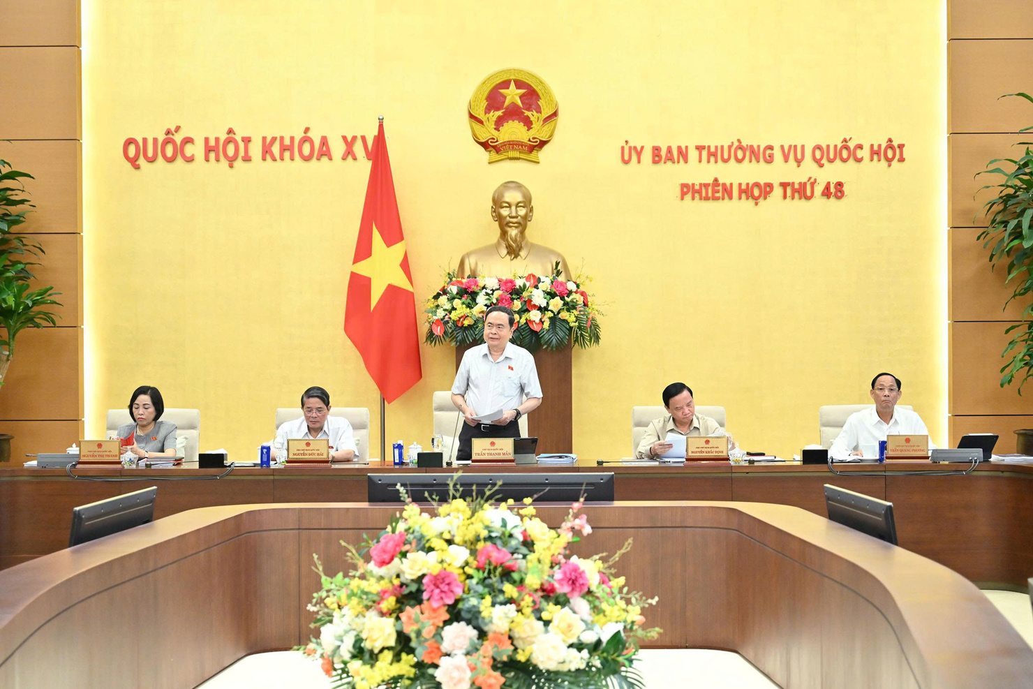 Chủ tịch Quốc hội Trần Thanh Mẫn phát biểu khai mạc phiên họp.