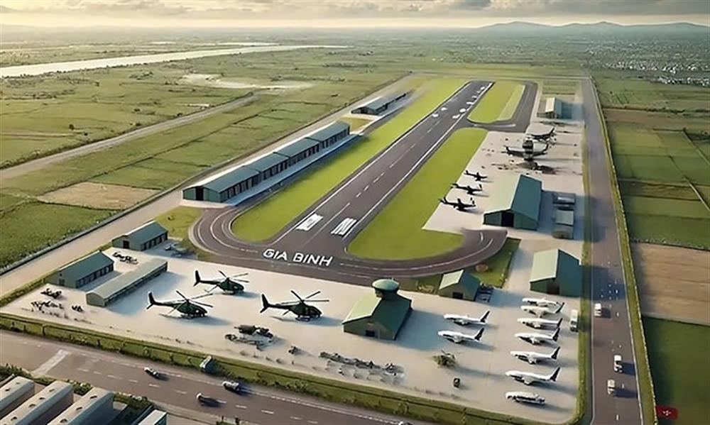 Sân bay Gia Bình được xây dựng trên diện tích 1.959,95 ha.