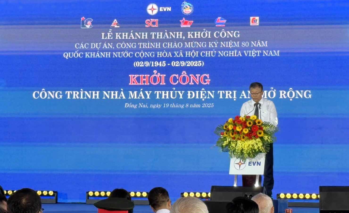 Lễ khởi công Nhà máy Thủy điện Trị An mở rộng. Ảnh: Phạm Thọ