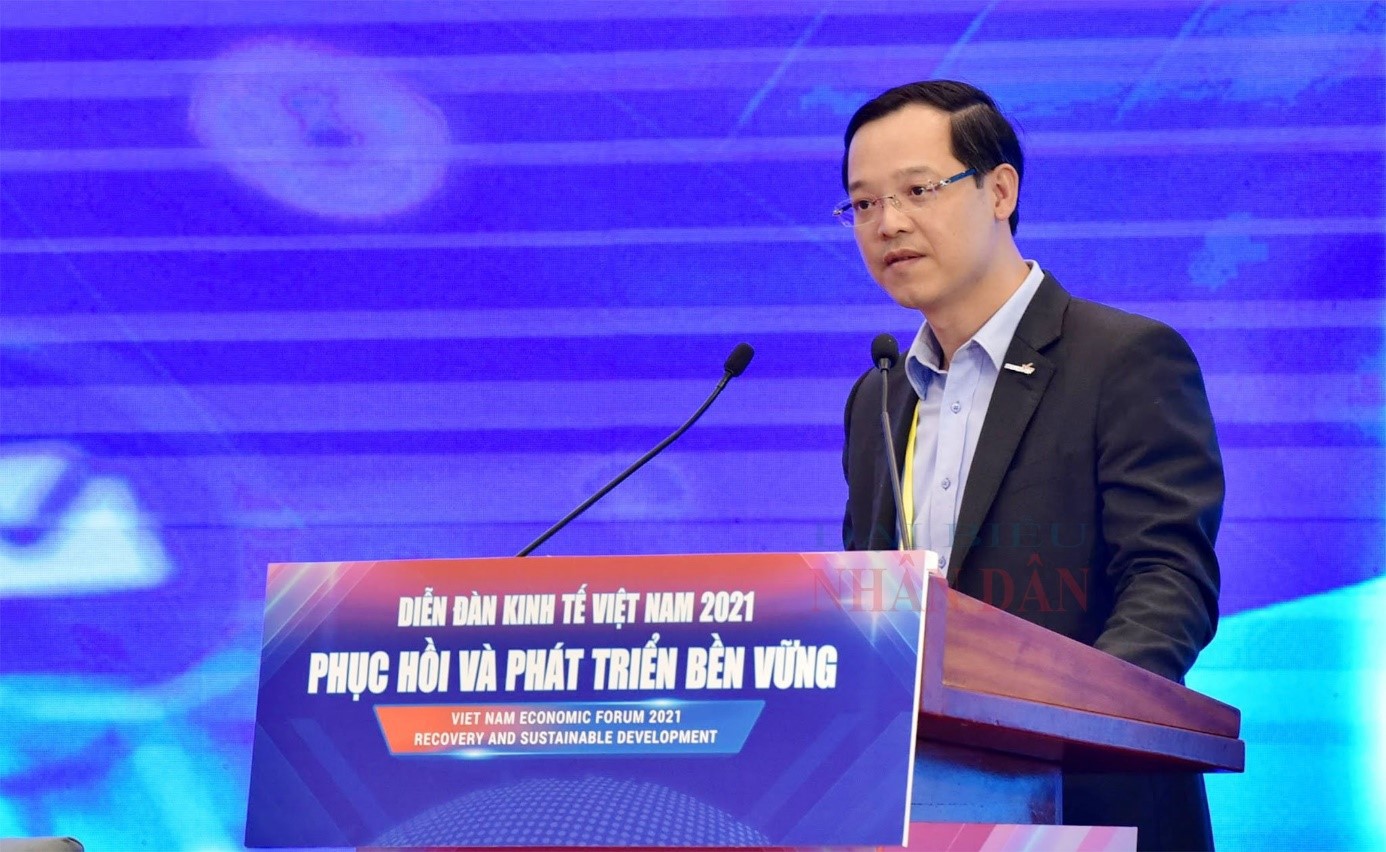 Tổng cục trưởng Trương Anh Dũng ph&aacute;t biểu tại Diễn đ&agrave;n Kinh tế Việt Nam 2021