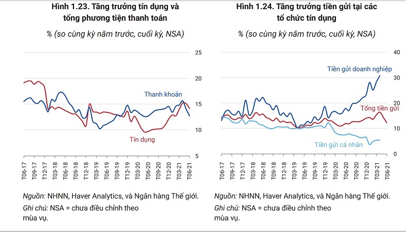Ch&iacute;nh s&aacute;ch tiền tệ nới lỏng, NHNN Việt Nam đ&atilde; hỗ trợ nền kinh tế rất tốt trong nửa đầu năm - theo WB (nguồn biểu đồ: B&aacute;o c&aacute;o WB)