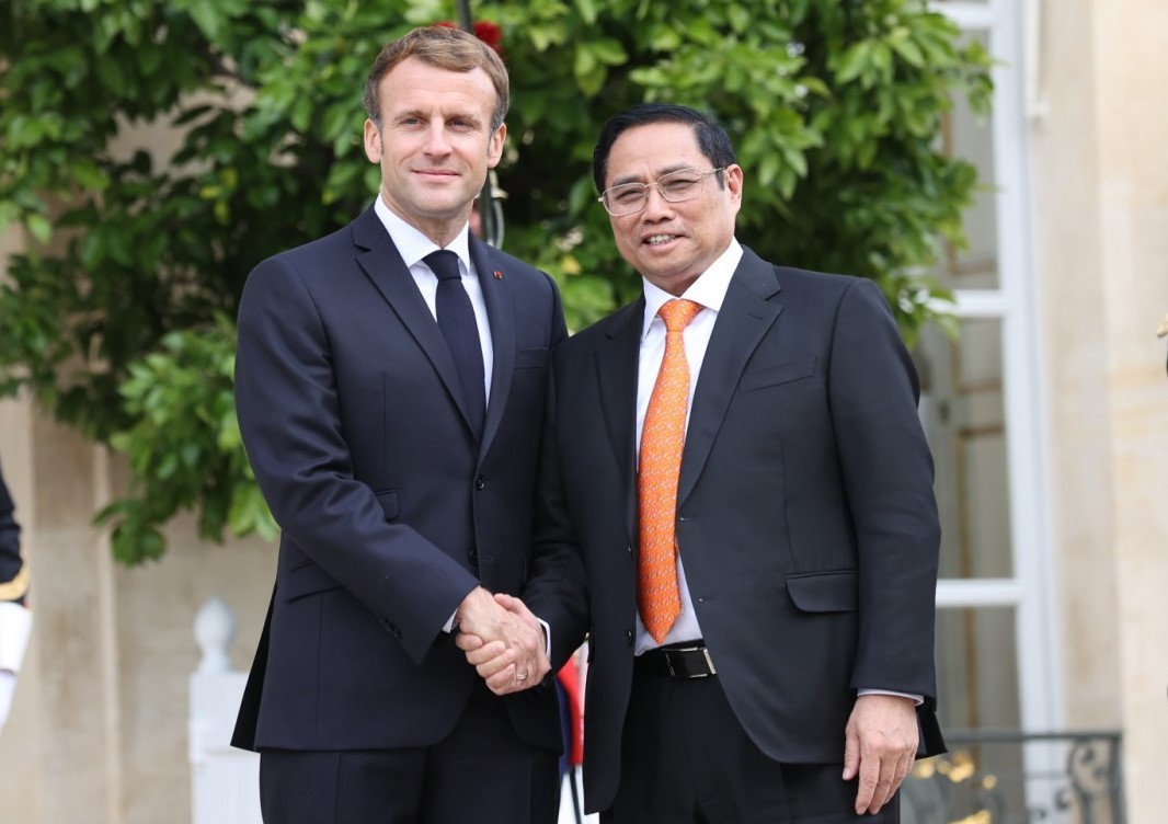 Thủ tướng Ch&iacute;nh phủ Phạm Minh Ch&iacute;nh hội kiến Tổng thống Ph&aacute;p Emmanuel Macron