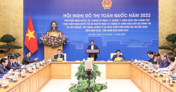 Thủ tướng Phạm Minh Chính chủ trì Hội nghị đô thị toàn quốc - Ảnh: VGP/Nhật Bắc