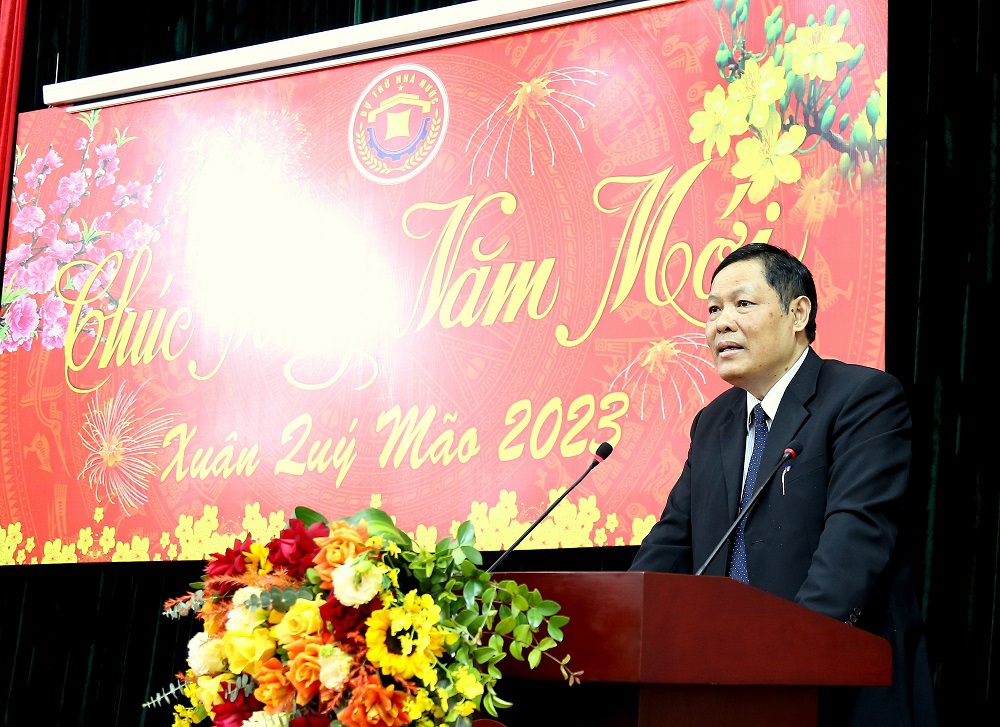 Tổng cục trưởng Tổng cục DTNN Đỗ Việt Đức ph&aacute;t biểu tại buổi gặp mặt.