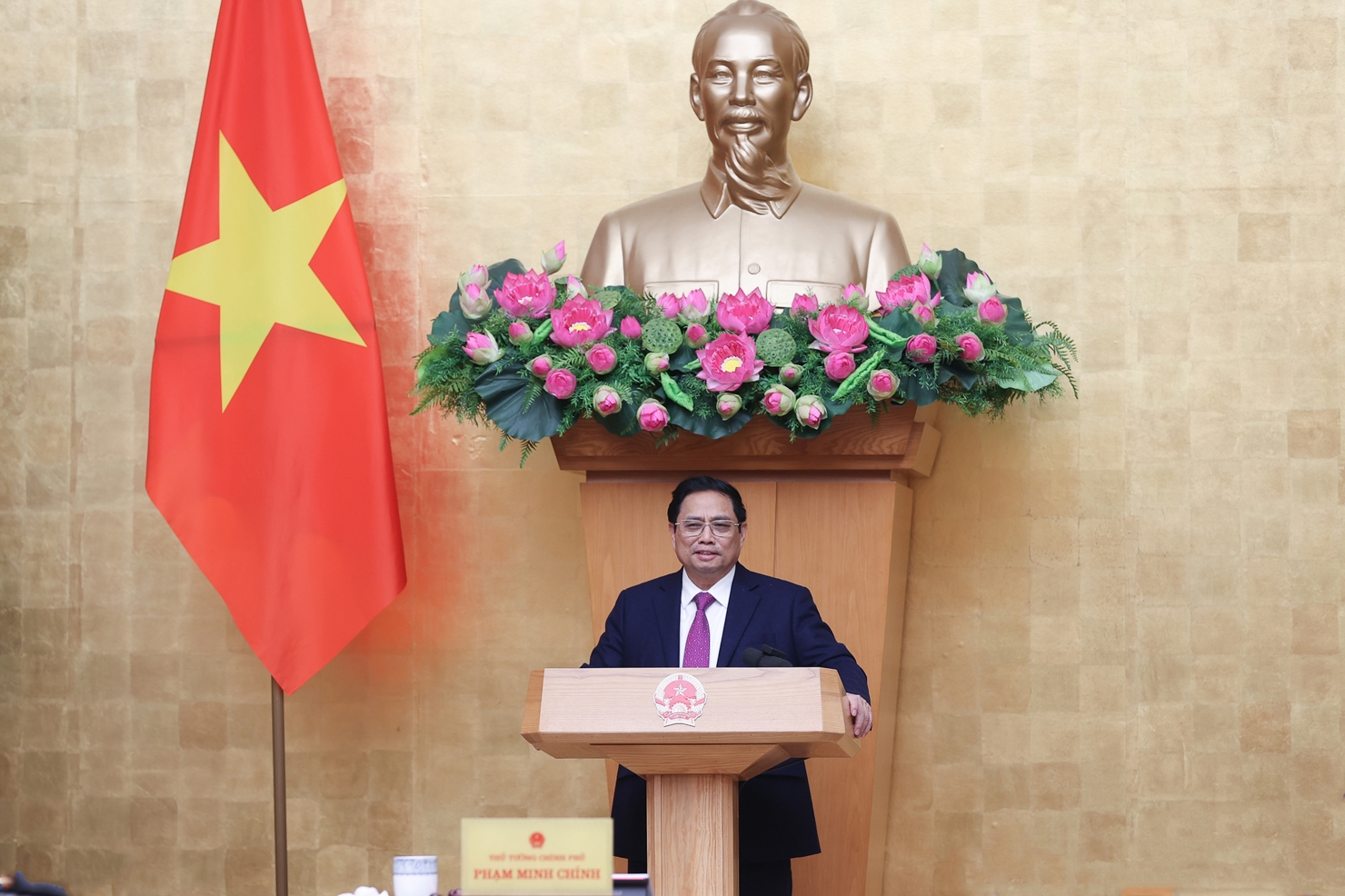 Thủ tướng Phạm Minh Ch&iacute;nh: Tập trung triển khai ngay c&aacute;c nhiệm vụ trọng t&acirc;m sau Tết. Ảnh VGP/Nhật Bắc