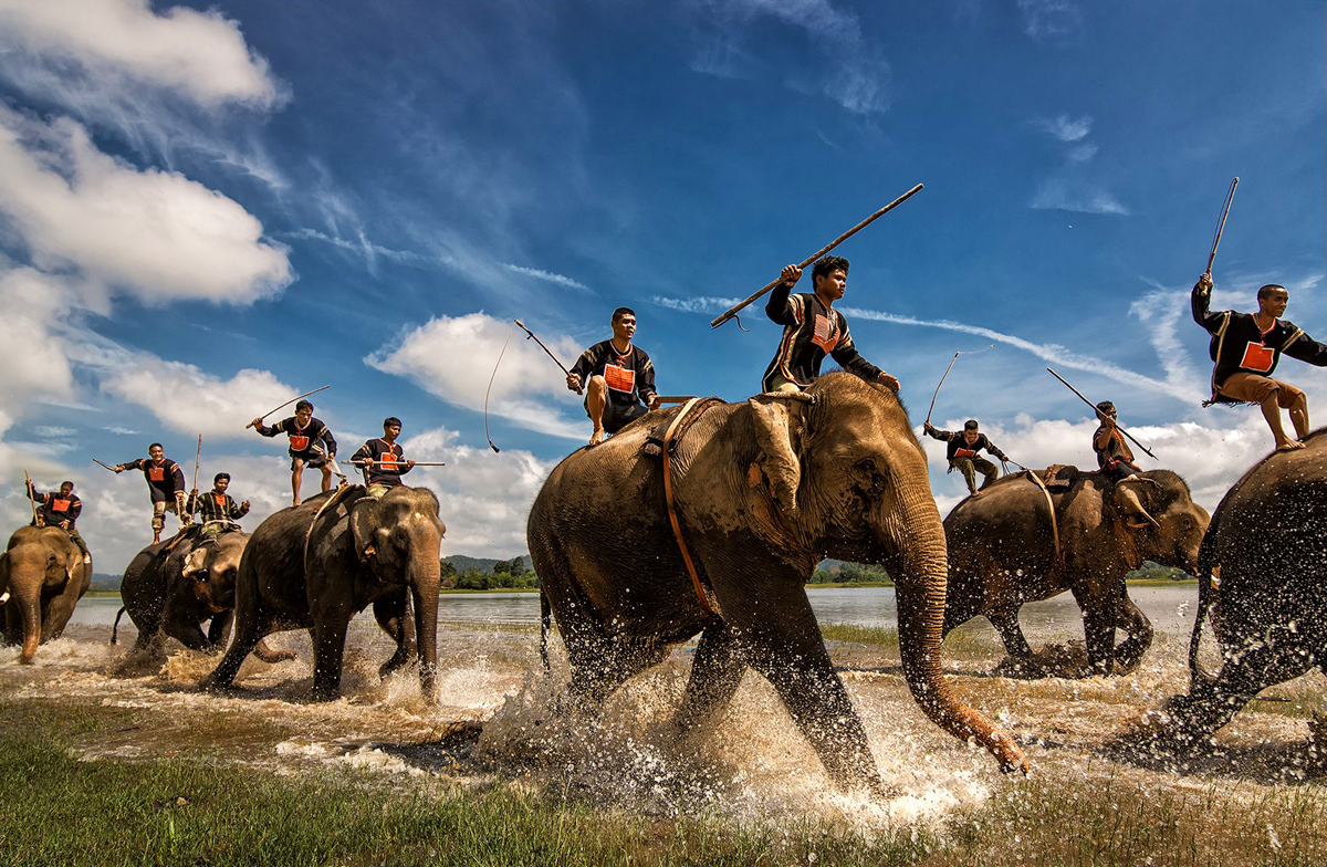 Lễ hội đua voi ở tỉnh Đắk Lắk. Nguồn:&nbsp;Vietnamheritage.