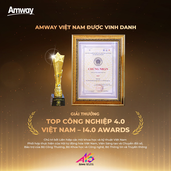 Amway Việt Nam vinh dự nhận giải thưởng Top C&ocirc;ng nghiệp 4.0 Việt Nam. Nguồn: Amway.