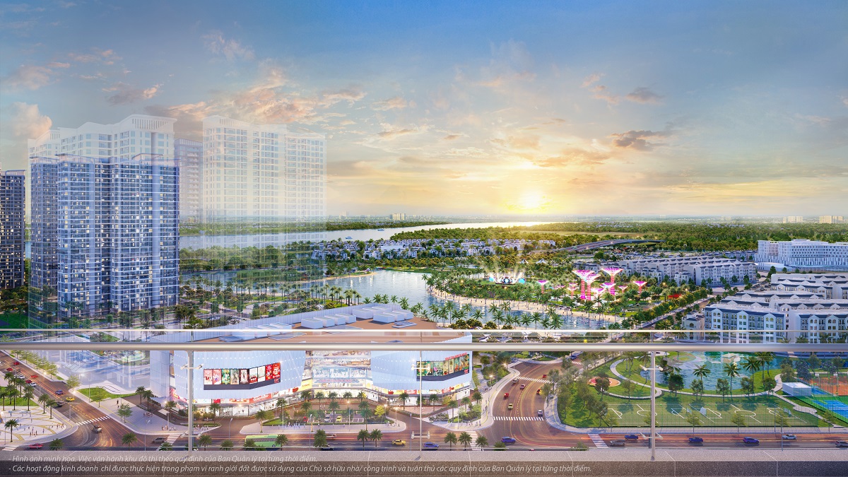 View nh&igrave;n trực diện Vincom Mega Mall từ căn hộ GH1 v&agrave; GH6. Ảnh: VHM