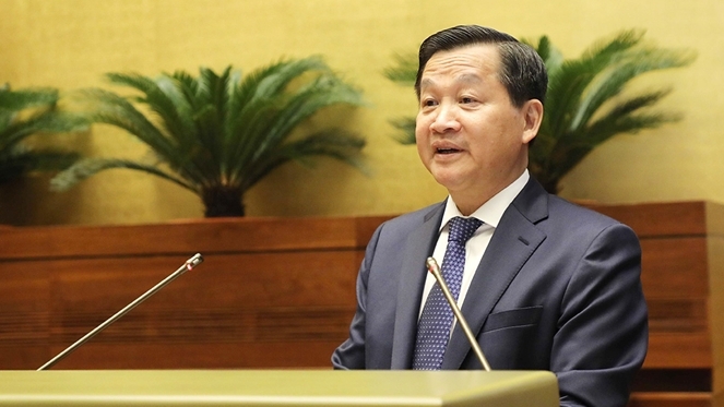 Phó Thủ tướng Chính phủ Lê Minh Khái phát biểu. Ảnh: Hồ Long