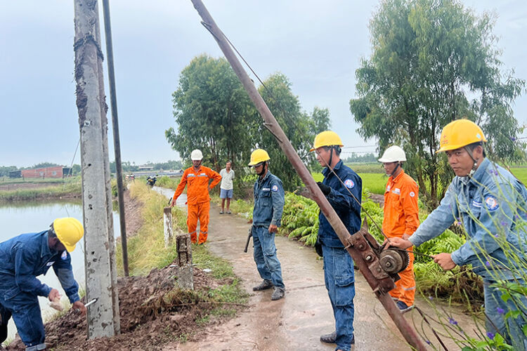 Ngành điện và chính quyền địa phương tại huyện Thạnh Phú nỗ lực xóa điện kế dùng chung. Ảnh: Thành Châu