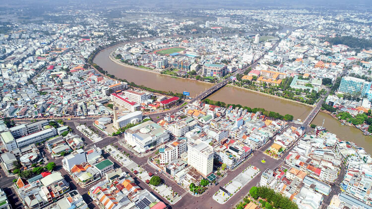 Một góc TP. Long Xuyên, tỉnh An Giang. Ảnh: Hạnh Châu