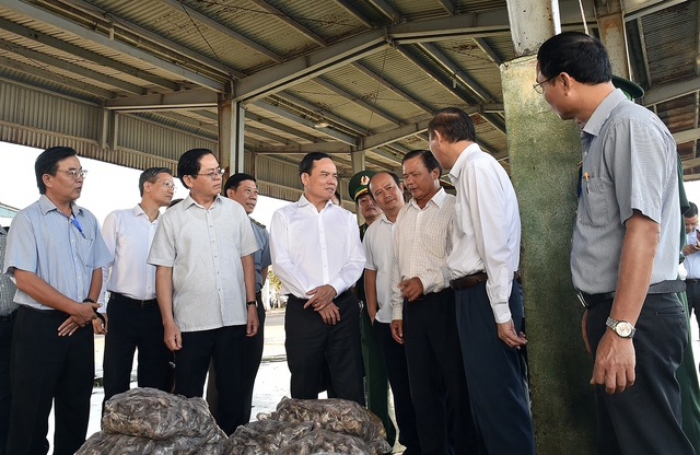 Ph&oacute; Thủ tướng Trần Lưu Quang tham quan Cảng c&aacute; C&aacute;t Lở 2 - Ảnh: VGP/Hải Minh