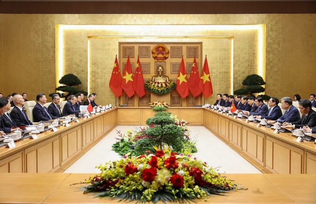Thủ tướng Phạm Minh Ch&iacute;nh hội kiến Tổng B&iacute; thư, Chủ tịch nước Trung Quốc Tập Cận B&igrave;nh - Ảnh: VGP/Nhật Bắc