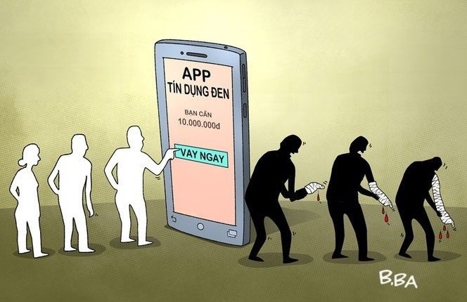 Vay tiền qua app tín dụng đen đang âm thầm bòn rút không ít người lao động. Ảnh minh họa 