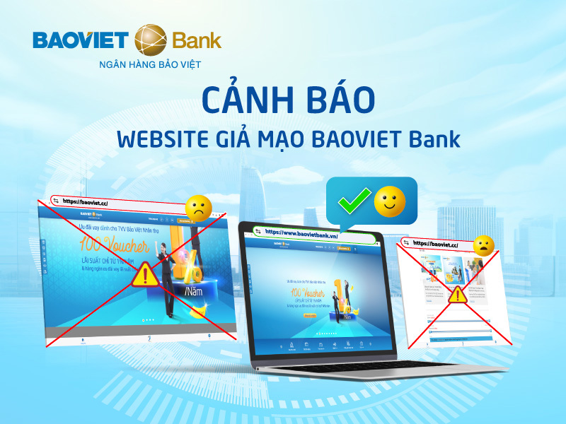 Một số website lừa đảo giả mạo BAOVIET Bank