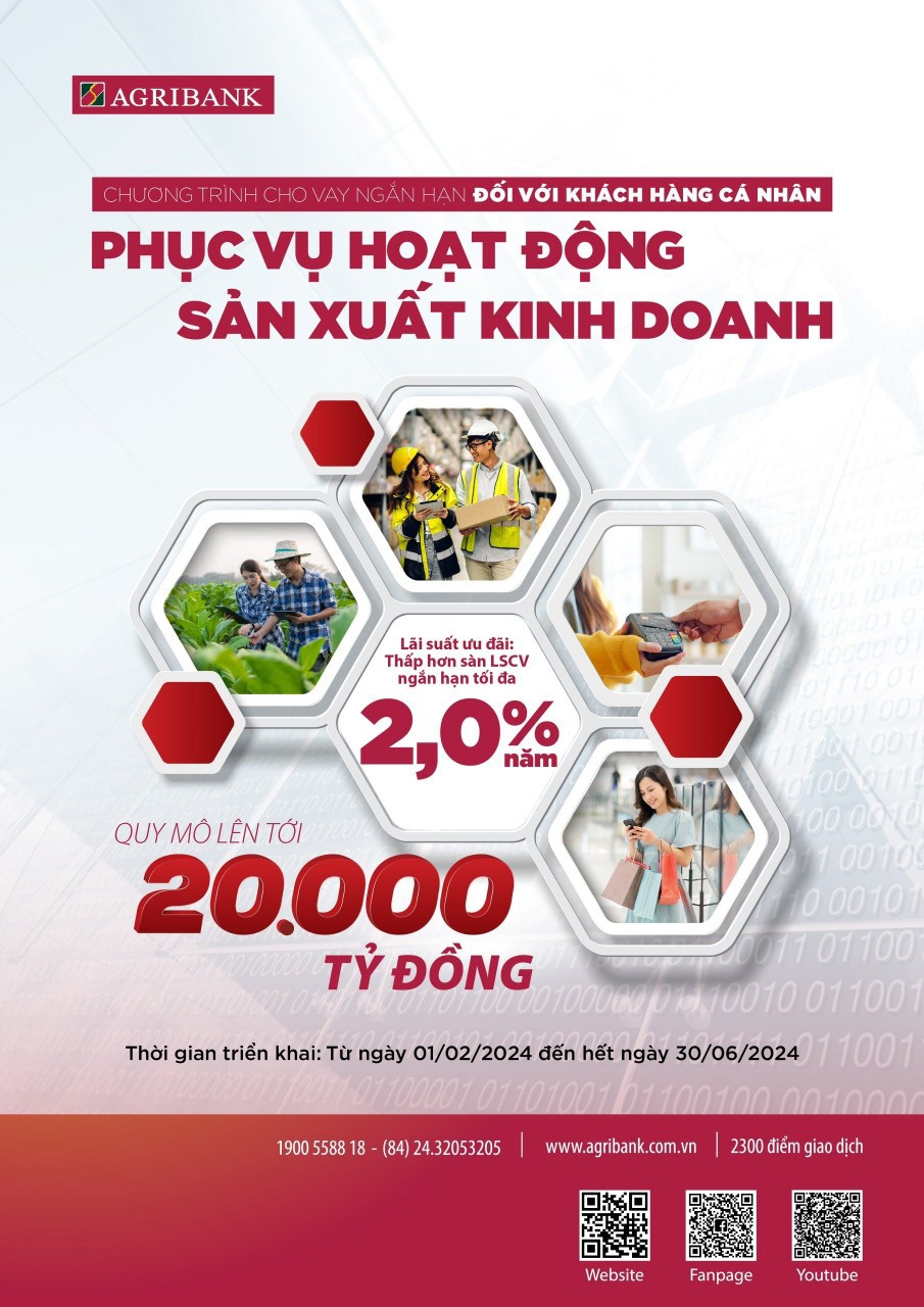 Agribank dành gần 60.000 tỷ đồng vốn ưu đãi triển khai các chương trình tín dụng lãi suất thấp - Ảnh 1