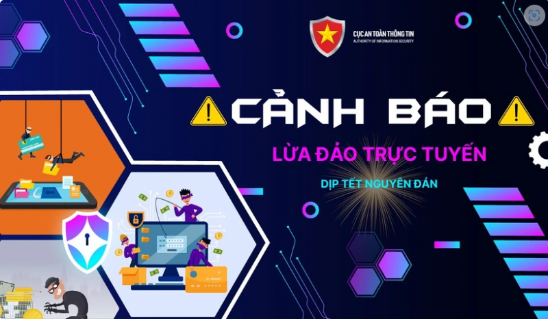 Các đối tượng lừa đảo lợi dụng thời điểm cận Tết Nguyên đán Giáp Thìn 2024 để chiếm đoạt tài sản người dân. Ảnh: Cục An toàn Thông tin.