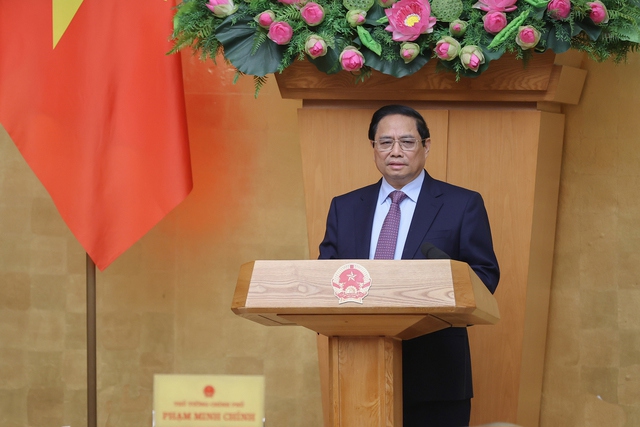 Thủ tướng Ch&iacute;nh phủ Phạm Minh Ch&iacute;nh ph&aacute;t biểu tại phi&ecirc;n họp.