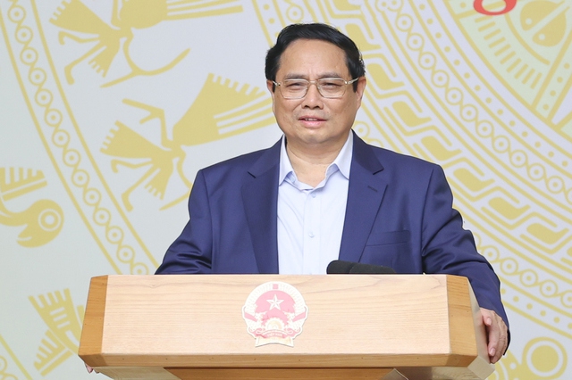 Thủ tướng Phạm Minh Ch&iacute;nh ph&aacute;t biểu tại phi&ecirc;n họp.