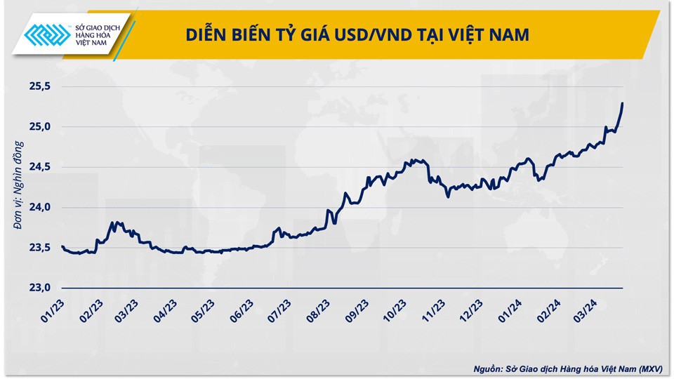 Diễn biến tỷ gi&aacute; USD/VND tại Việt Nam