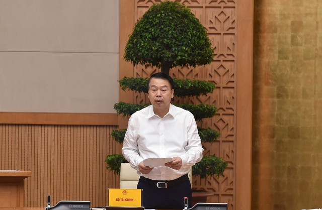 Thứ trưởng Bộ T&agrave;i ch&iacute;nh Nguyễn Đức Chi ph&aacute;t biểu tại cuộc họp.