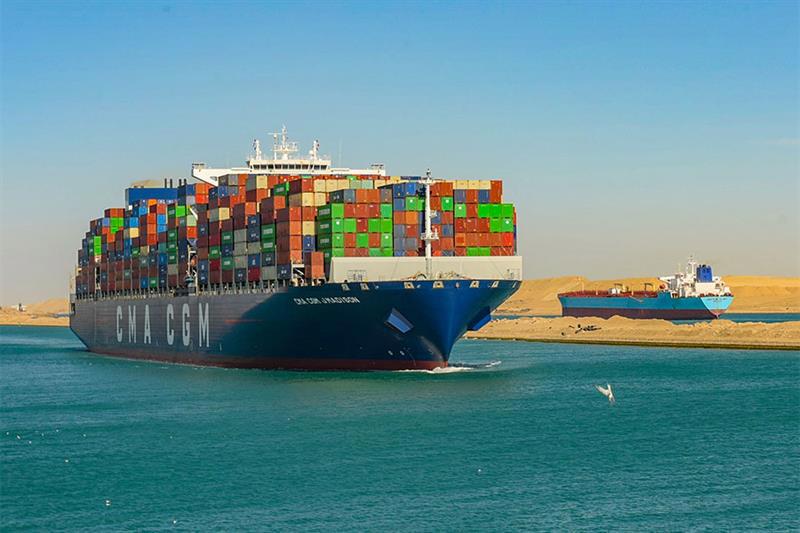 Kênh đào Suez chiếm khoảng 12% khối lượng vận chuyển hàng hóa bằng đường biển của thế giới. Ảnh: SCA