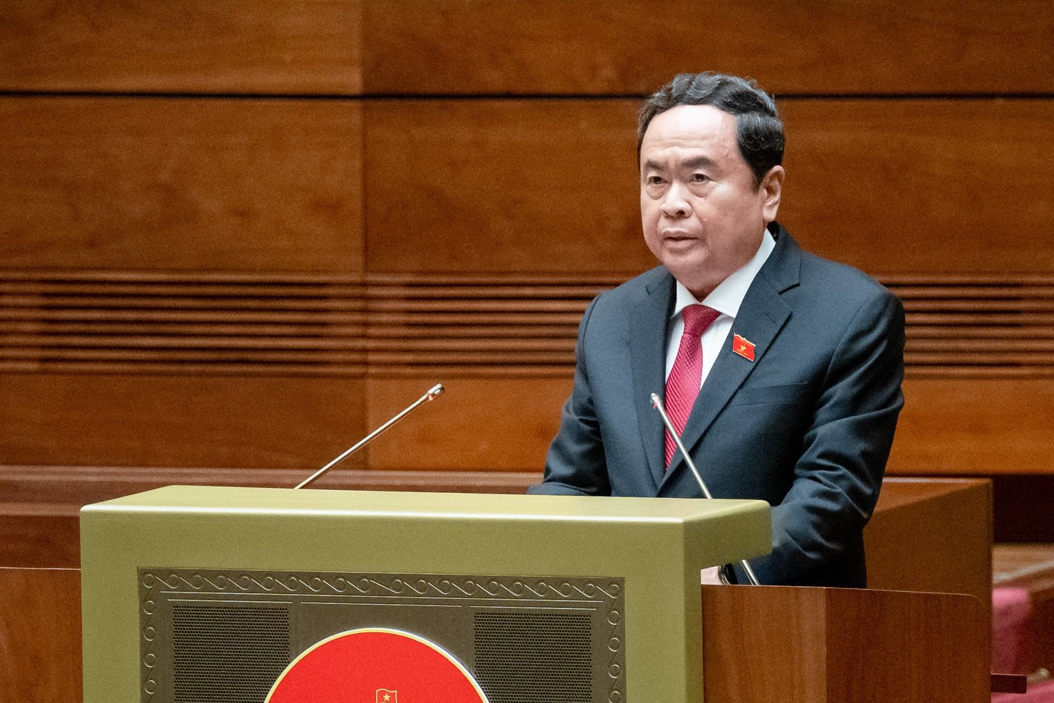 Chủ tịch Quốc hội Trần Thanh Mẫn ph&aacute;t biểu bế mạc Kỳ họp.