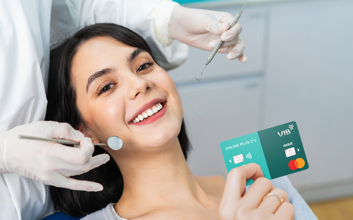 Thẻ VIB ưu đãi giảm đến 50% cho chủ thẻ tín dụng khi sử dụng dịch vụ tại các nha khoa. Ảnh: VIB