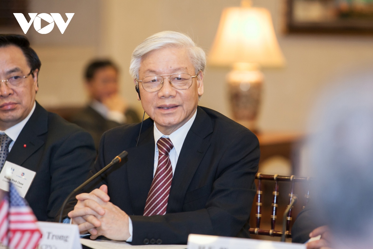 Tổng Bí thư Nguyễn Phú Trọng trong chuyến thăm Mỹ năm 2015.