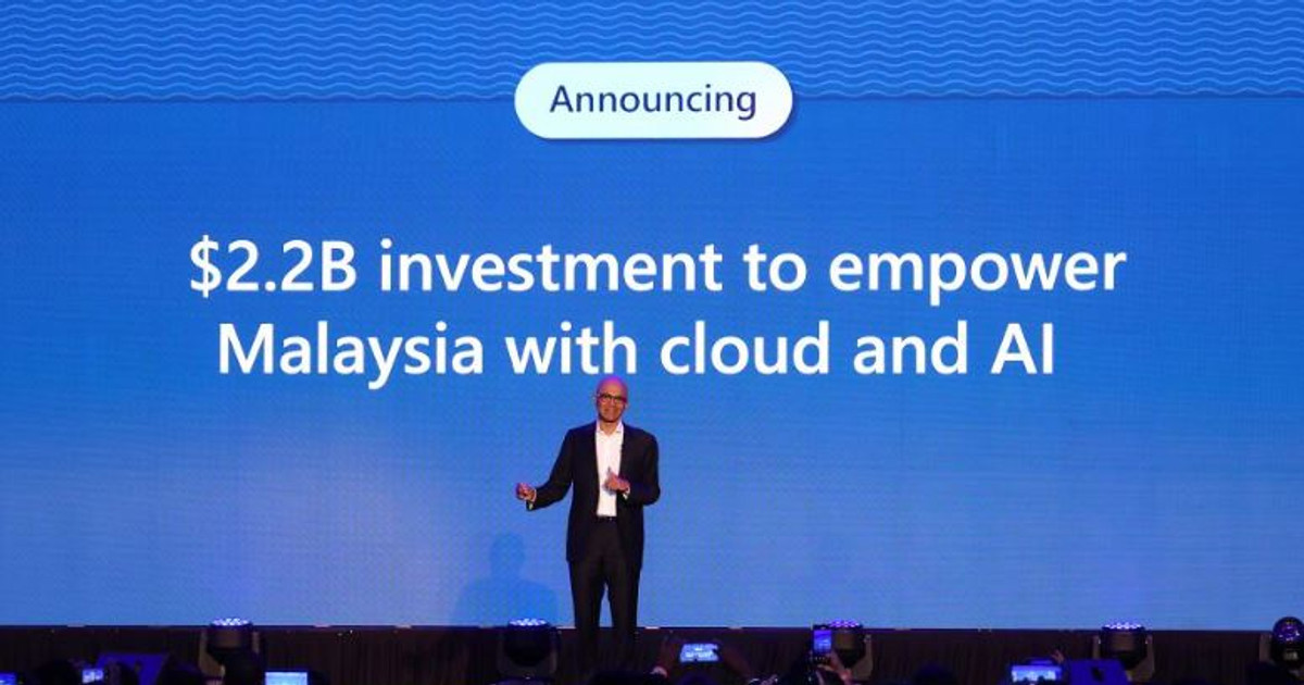 Chủ tịch kiêm CEO Microsoft, Satya Nadella công bố khoản đầu tư 2,2 tỷ USD vào Malaysia. Ảnh: Getty