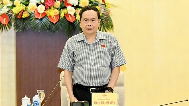 Chủ tịch Quốc hội Trần Thanh Mẫn phát biểu. Ảnh: Lâm Hiển